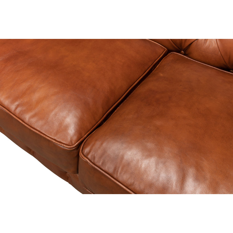 Charlton Home® Carola 89'' Leather Sofa | Wayfair